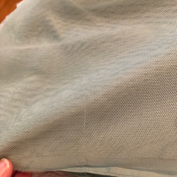 David’s Bridal Dusty Sage Soft Net Gown - Picture 8 of 10